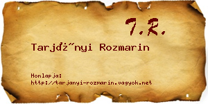 Tarjányi Rozmarin névjegykártya